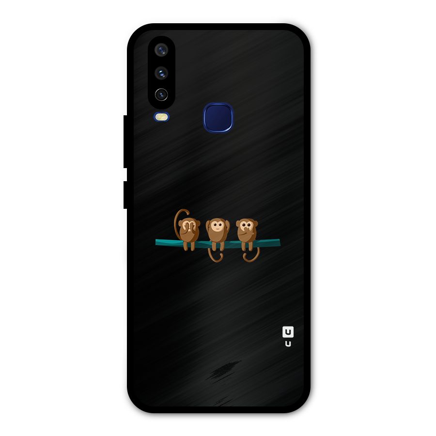 Three Cute Monkeys Metal Back Case for Vivo Y15