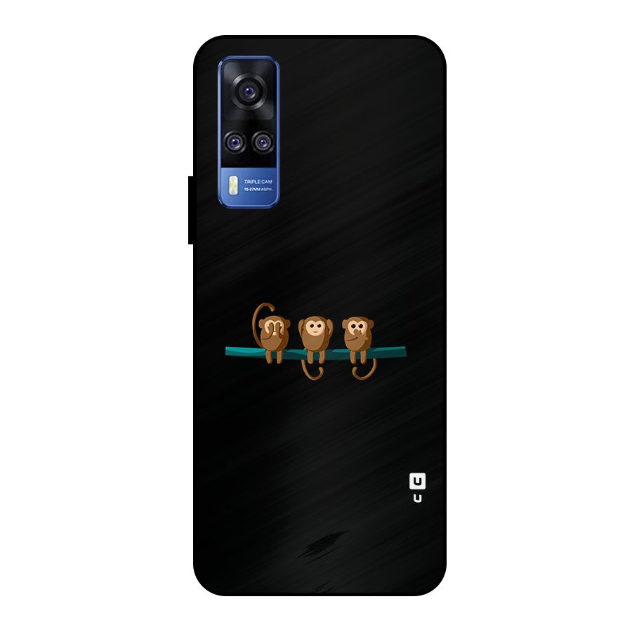 Three Cute Monkeys Metal Back Case for Vivo Y51