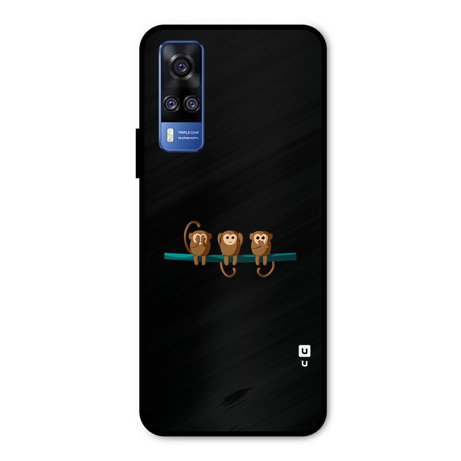 Three Cute Monkeys Metal Back Case for Vivo Y51A