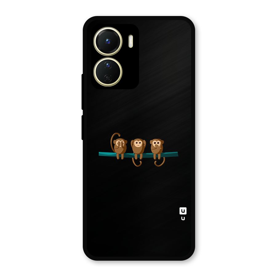 Three Cute Monkeys Metal Back Case for Vivo Y56
