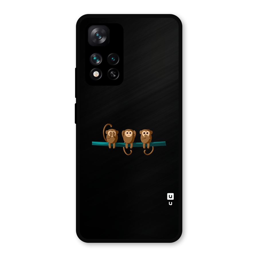 Three Cute Monkeys Metal Back Case for Xiaomi 11i Hypercharge 5G
