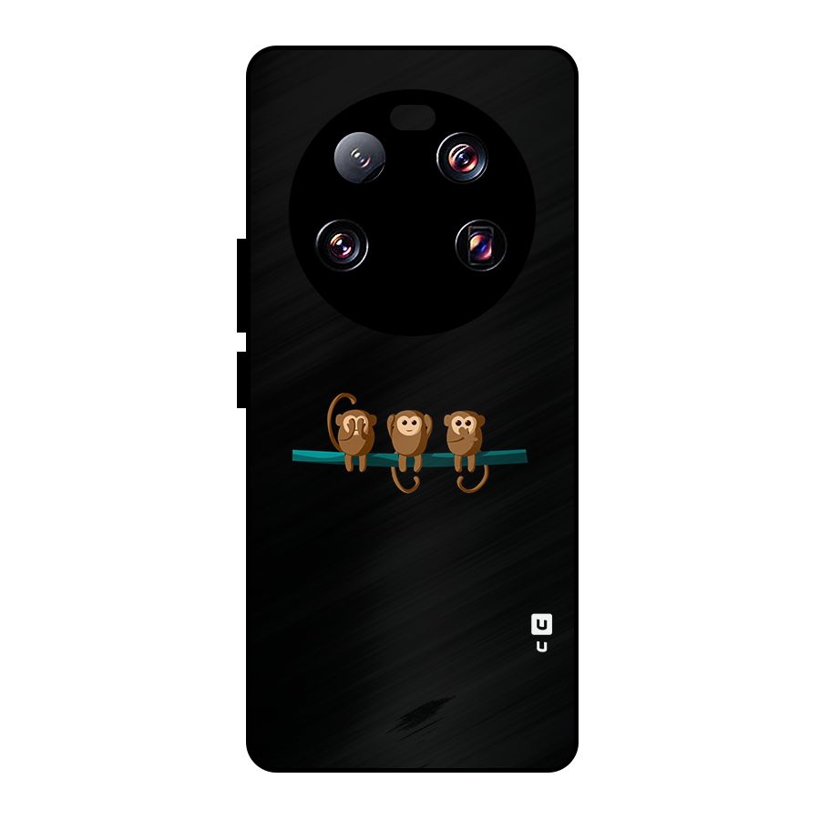 Three Cute Monkeys Metal Back Case for Xiaomi 13 Ultra