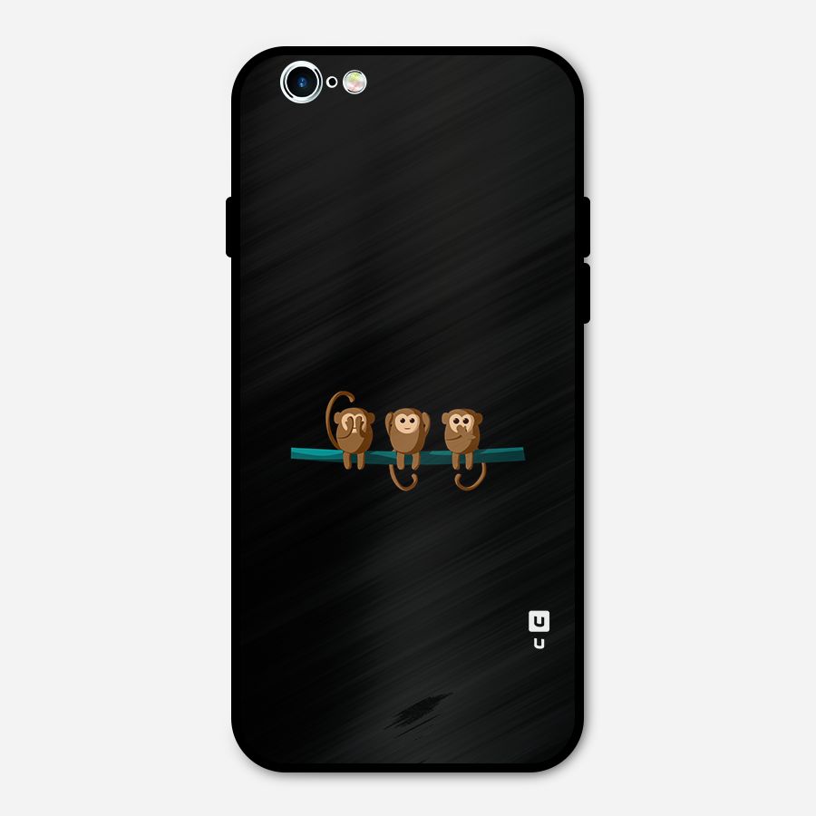 Three Cute Monkeys Metal Back Case for iPhone 6 6s