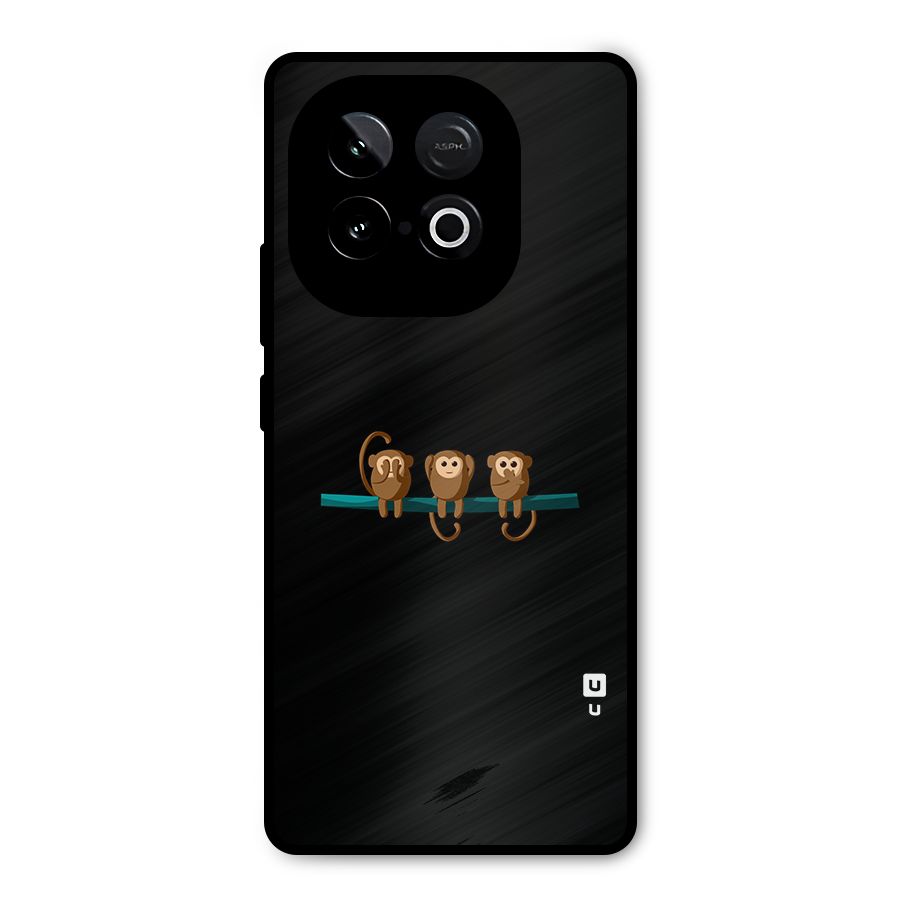 Three Cute Monkeys Metal Back Case for iQOO Neo 10