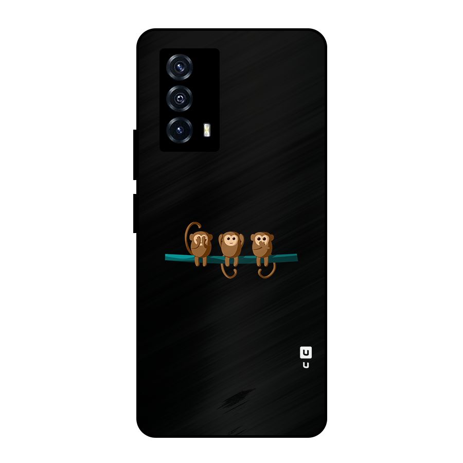 Three Cute Monkeys Metal Back Case for iQOO Z5