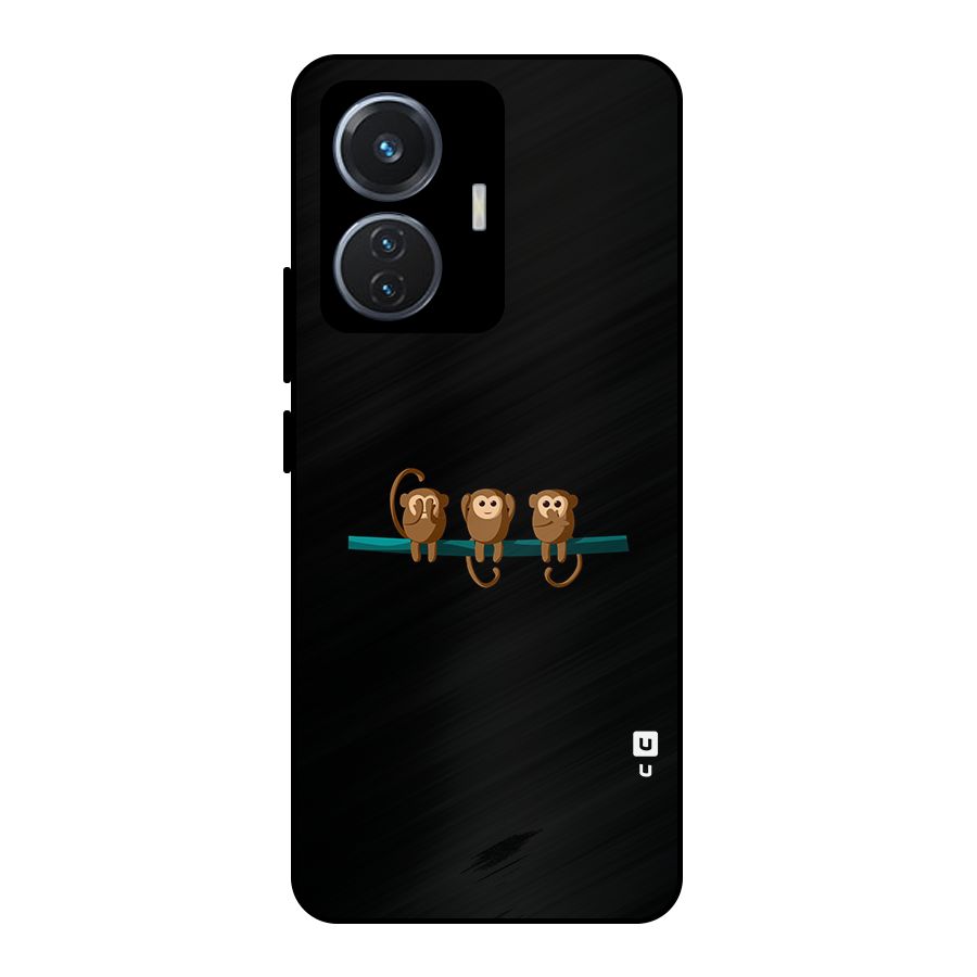 Three Cute Monkeys Metal Back Case for iQOO Z6 44W