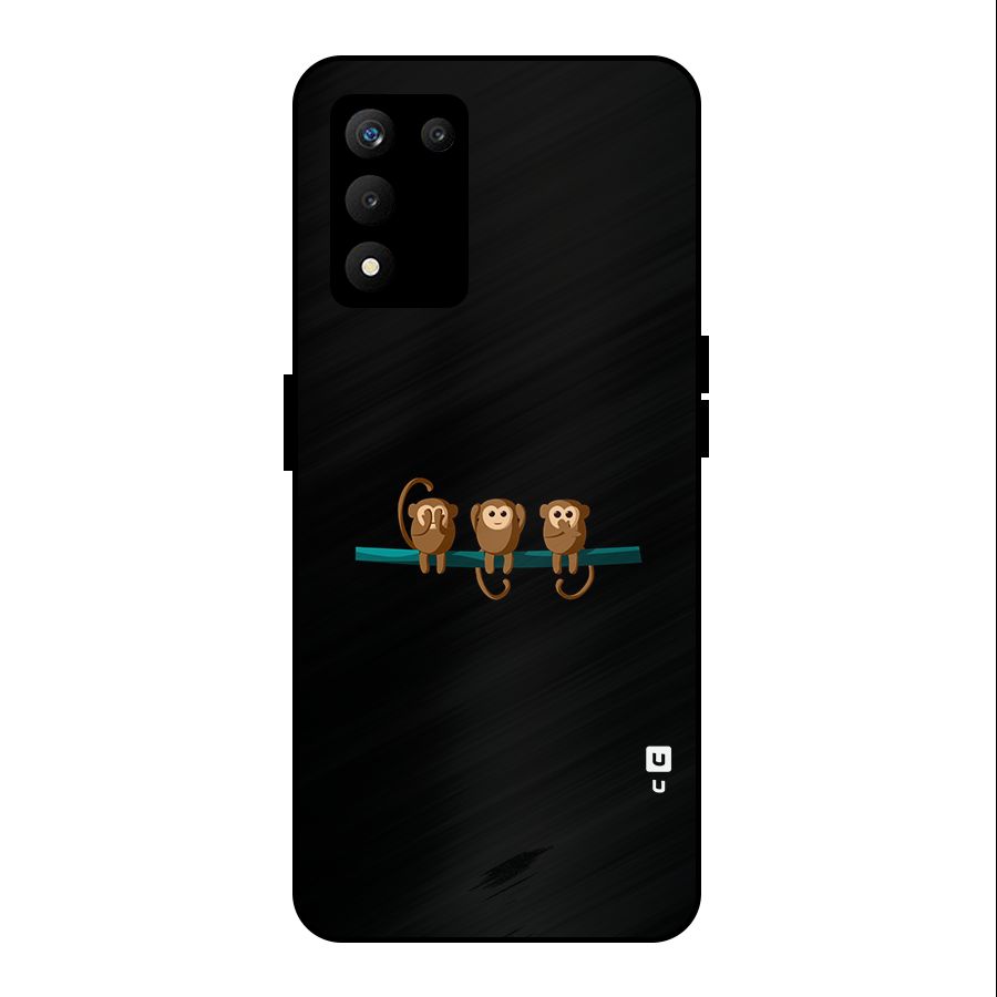 Three Cute Monkeys Metal Back Case for realme 9 5G SE