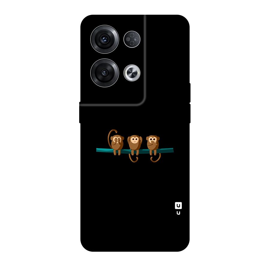 Three Cute Monkeys Original Polycarbonate Back Case for Oppo Reno8 Pro 5G