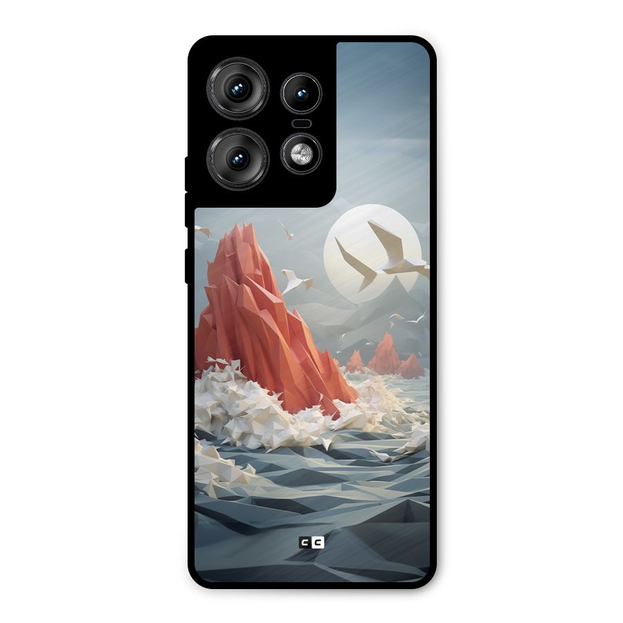Three Dimension Sea Metal Back Case for Motorola Edge 50 Pro