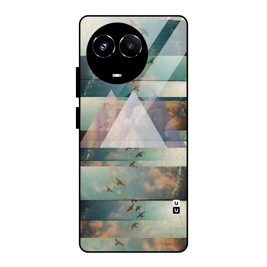 Three Triangles Glass Back Case for Realme 11X