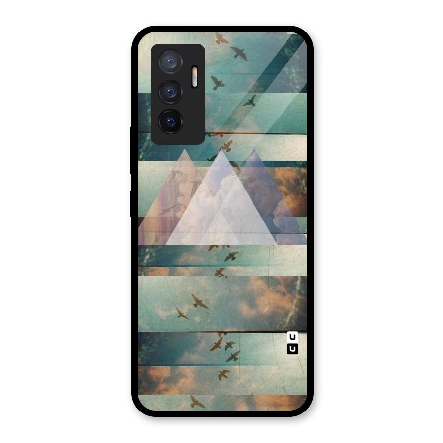 Three Triangles Glass Back Case for Vivo V23e