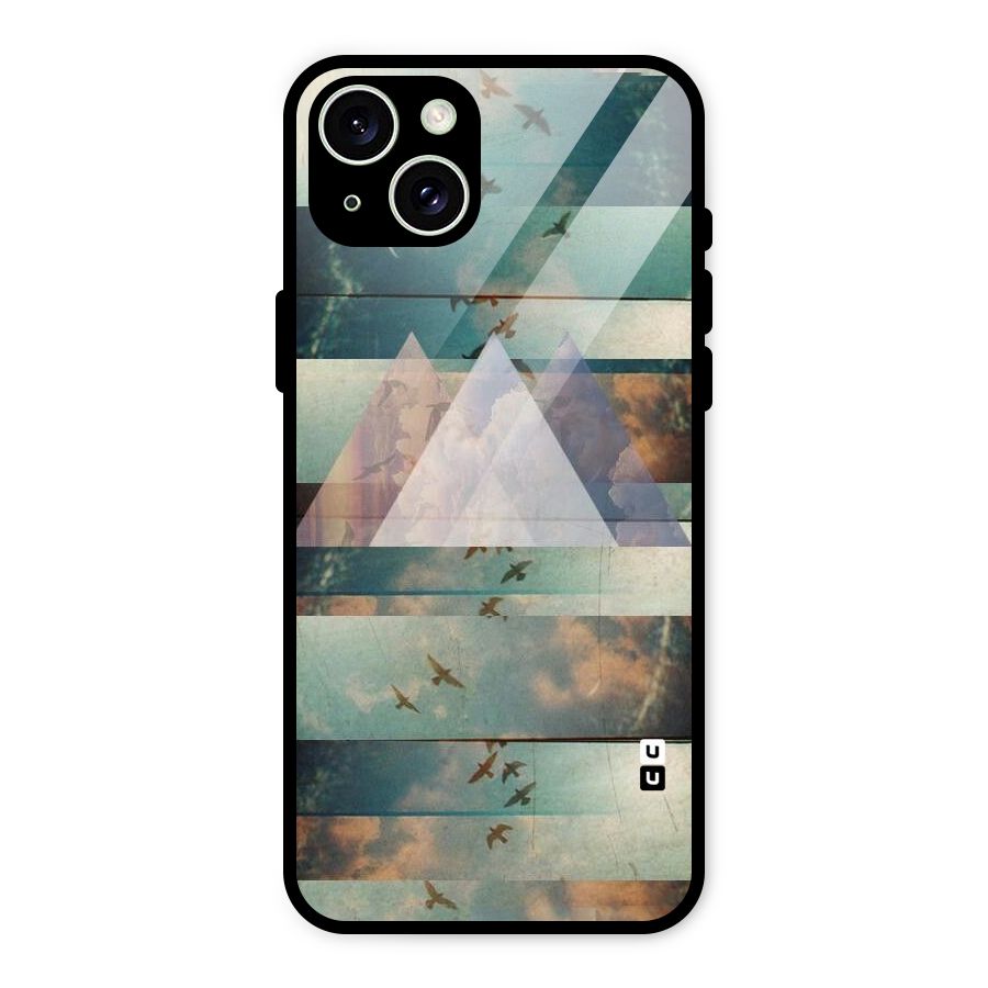 Three Triangles Glass Back Case for iPhone 15 Plus