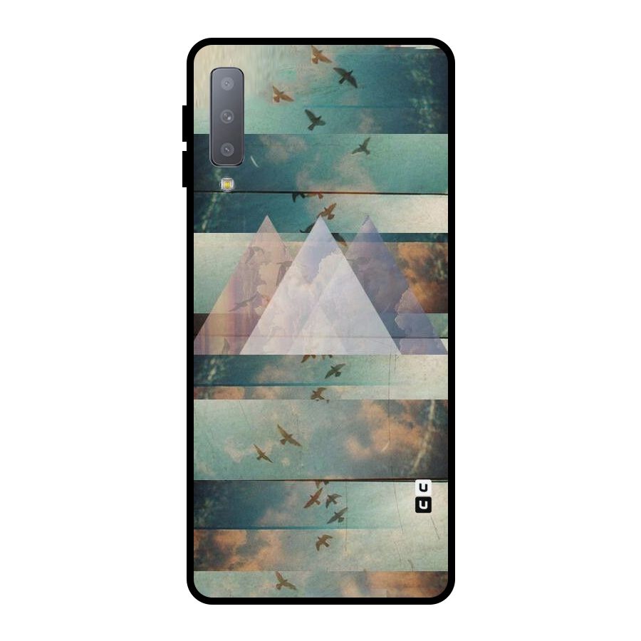 Three Triangles Metal Back Case for Galaxy A7 (2018)