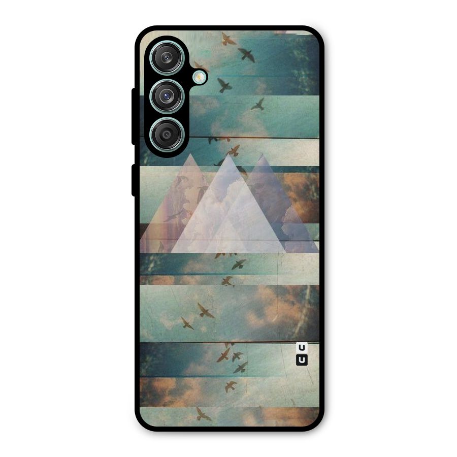 Three Triangles Metal Back Case for Galaxy M55 5G