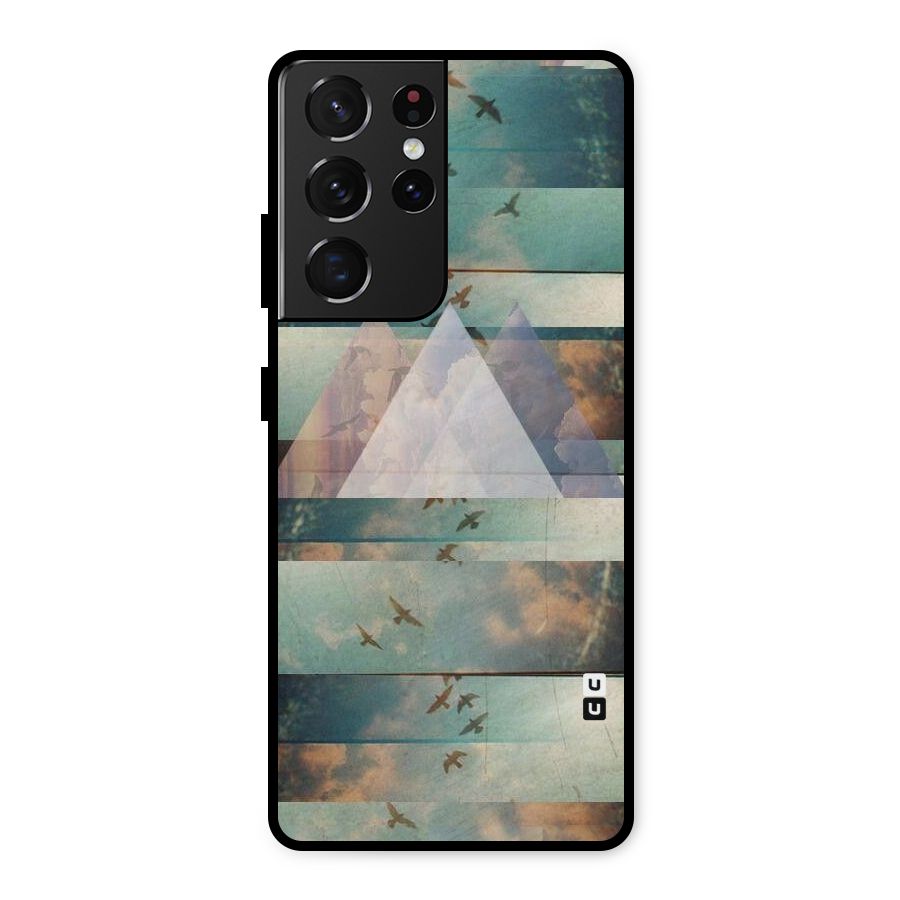 Three Triangles Metal Back Case for Galaxy S21 Ultra 5G