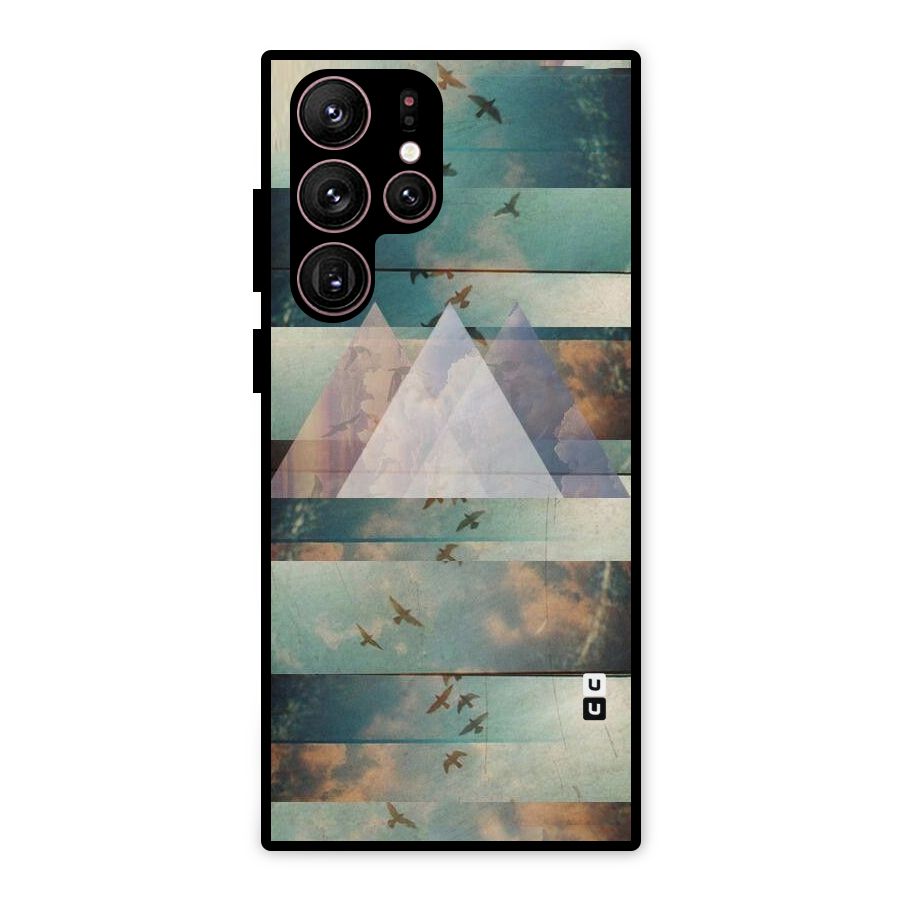 Three Triangles Metal Back Case for Galaxy S22 Ultra 5G