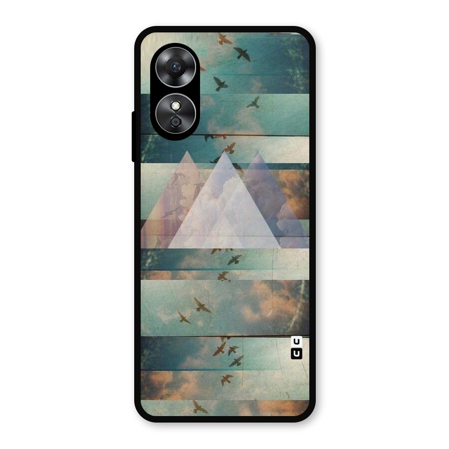 Three Triangles Metal Back Case for Oppo A17