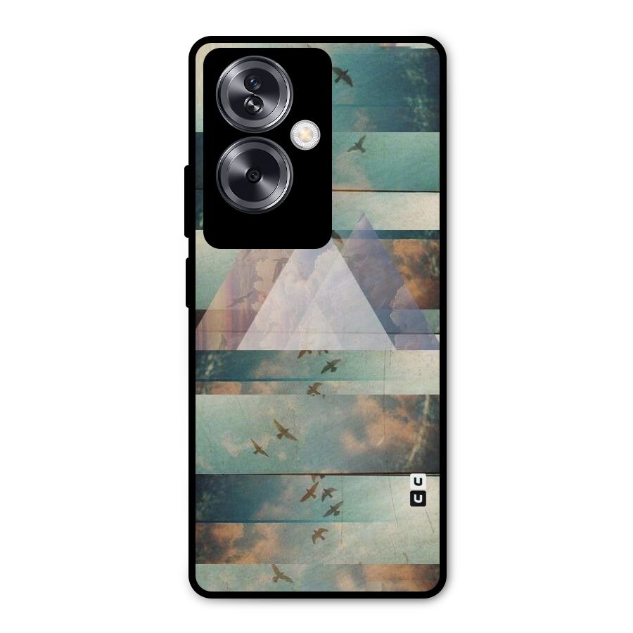 Three Triangles Metal Back Case for Oppo A79 5G