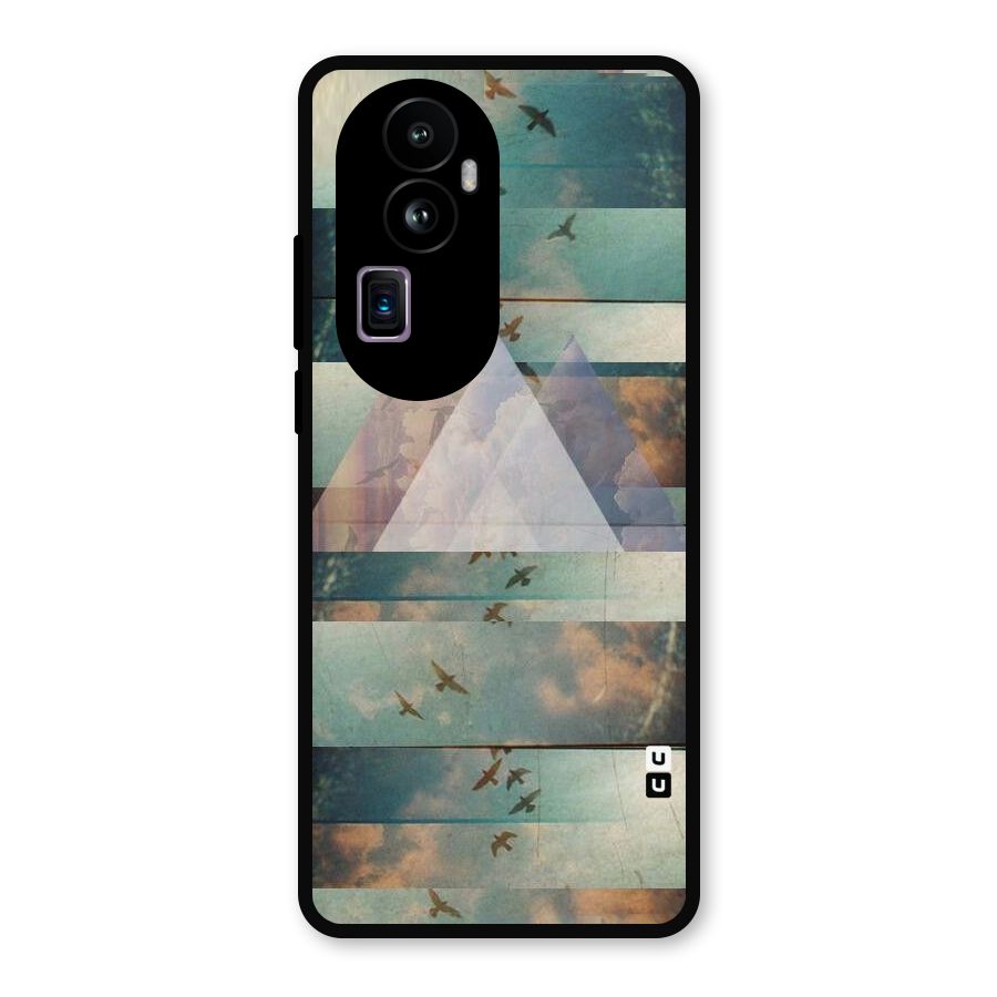 Three Triangles Metal Back Case for Oppo Reno10 Pro Plus