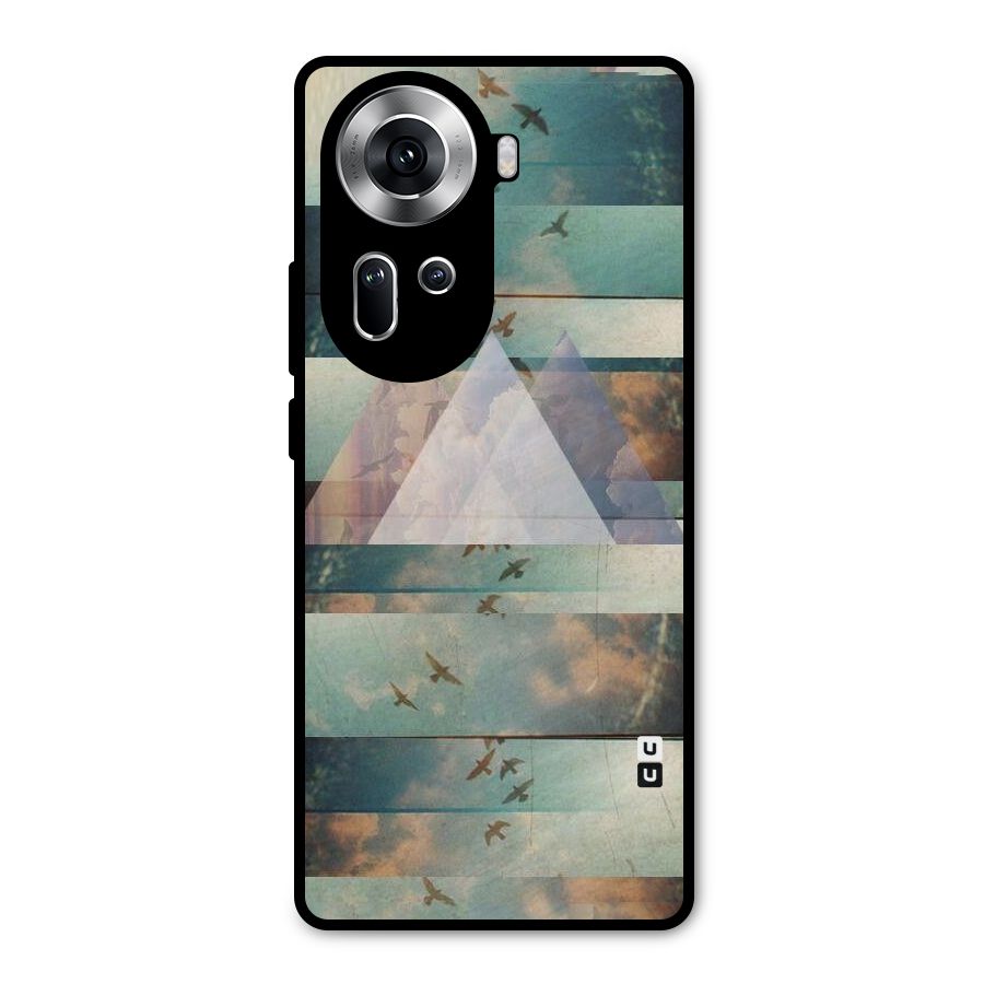 Three Triangles Metal Back Case for Oppo Reno11 5G