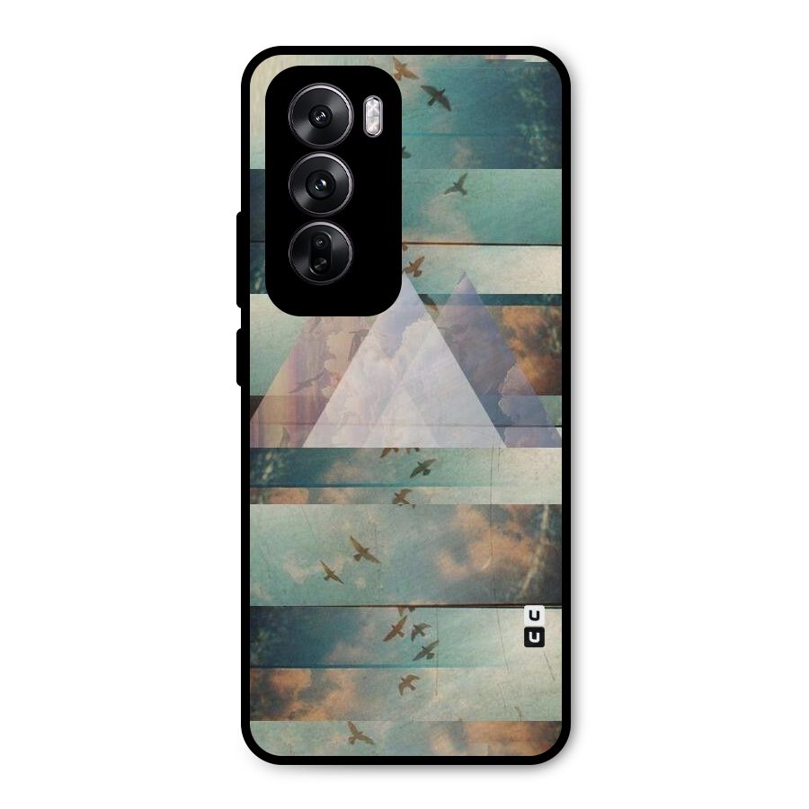 Three Triangles Metal Back Case for Oppo Reno12