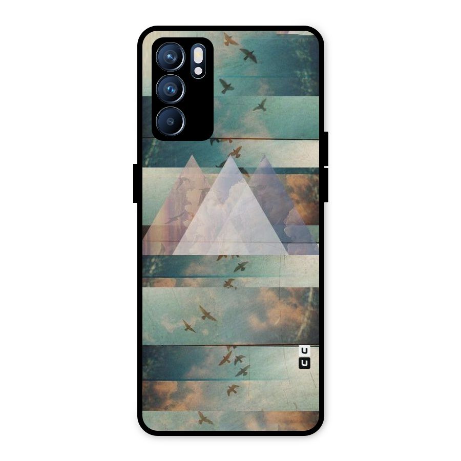 Three Triangles Metal Back Case for Oppo Reno6 5G
