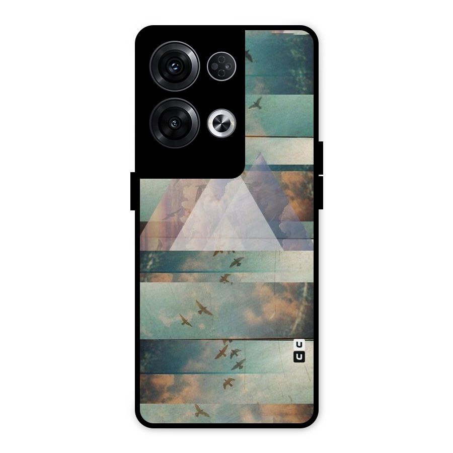 Three Triangles Metal Back Case for Oppo Reno8 Pro 5G