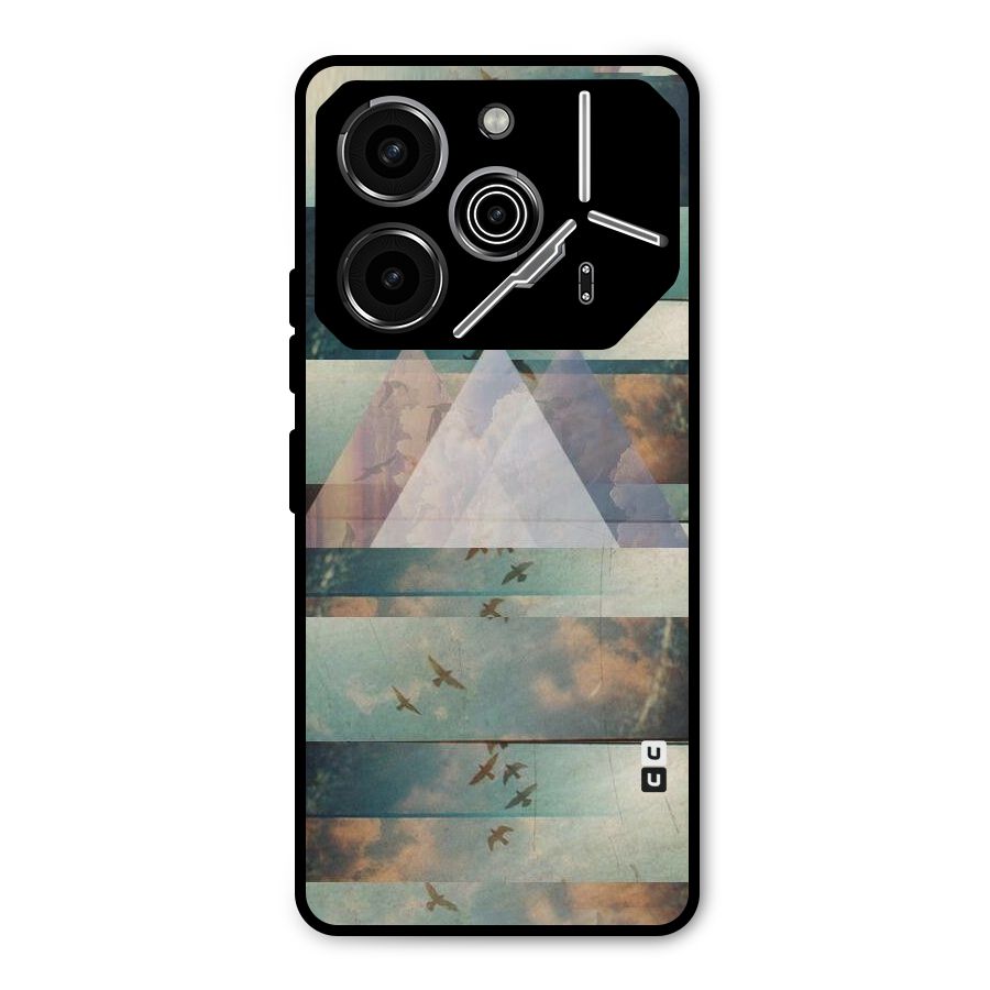 Three Triangles Metal Back Case for Tecno Pova 6 Pro