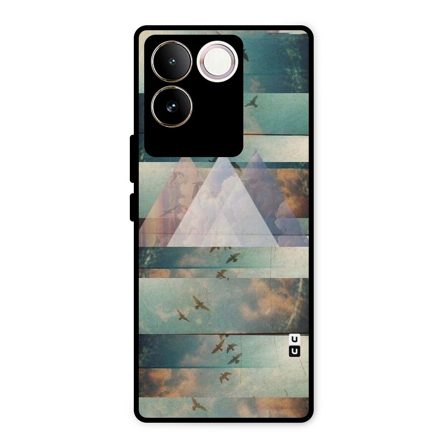 Three Triangles Metal Back Case for Vivo T2 Pro