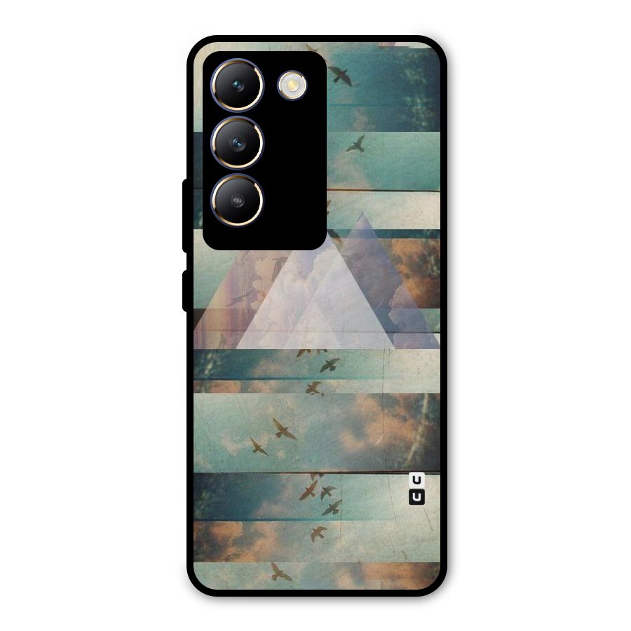 Three Triangles Metal Back Case for Vivo T3 5G