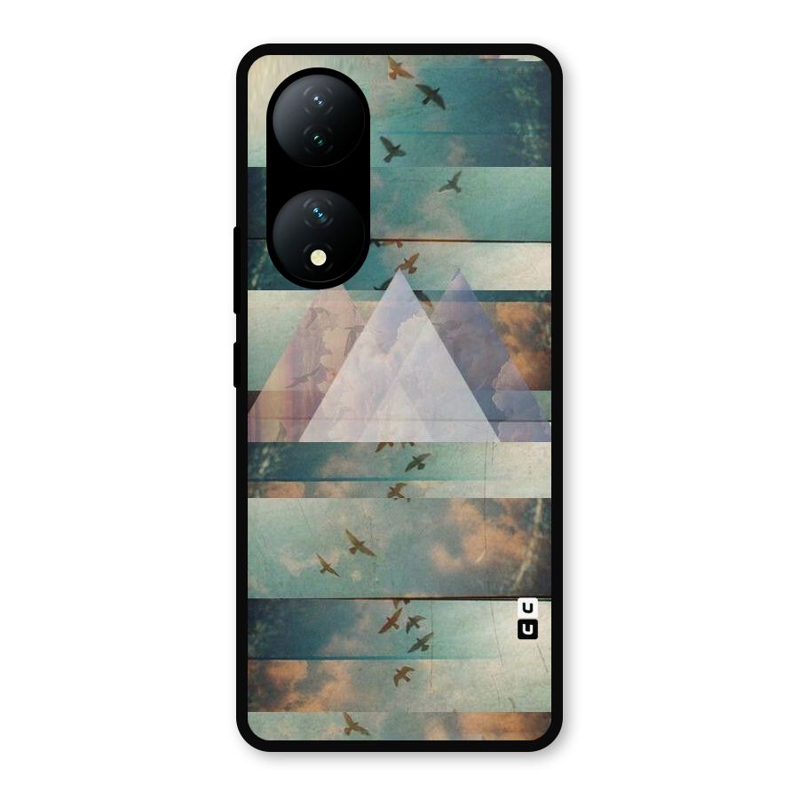 Three Triangles Metal Back Case for iQOO Z7s