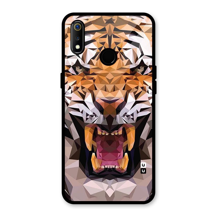 Tiger Abstract Art Glass Back Case for Realme 3i