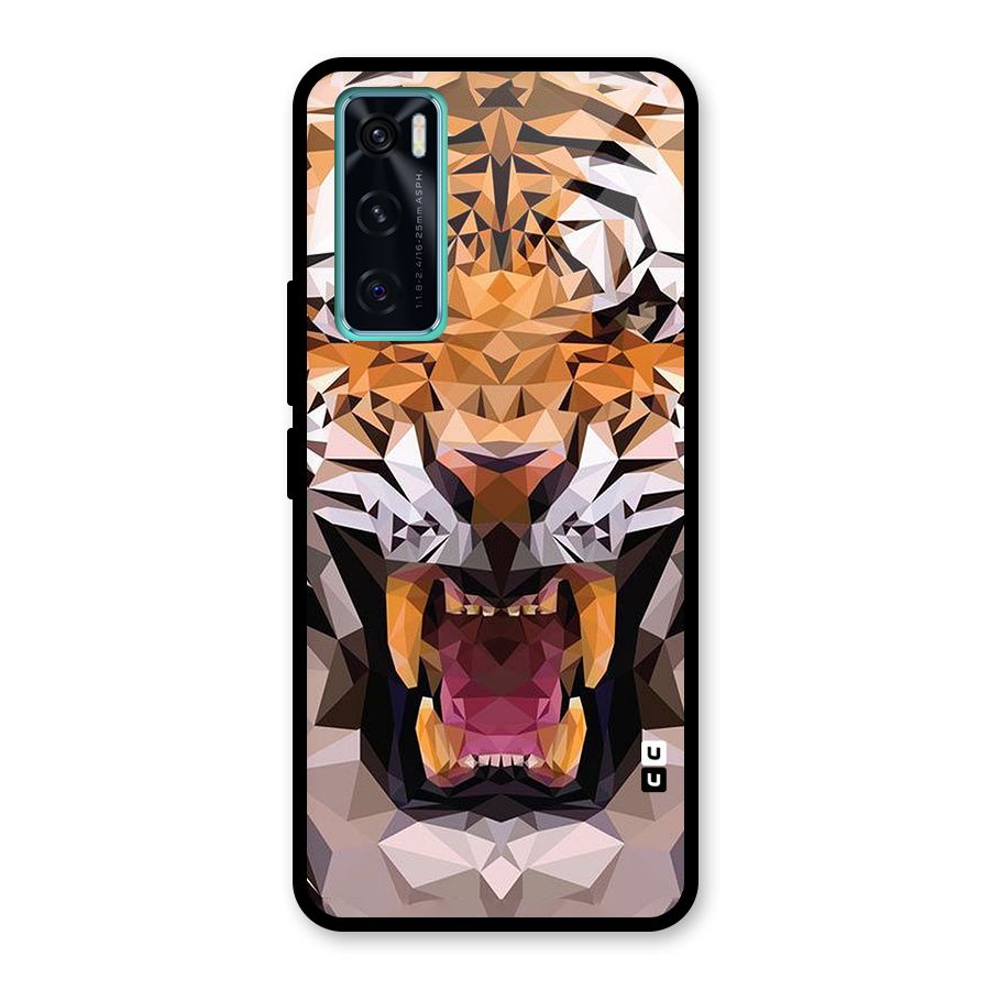 Tiger Abstract Art Glass Back Case for Vivo V20 SE