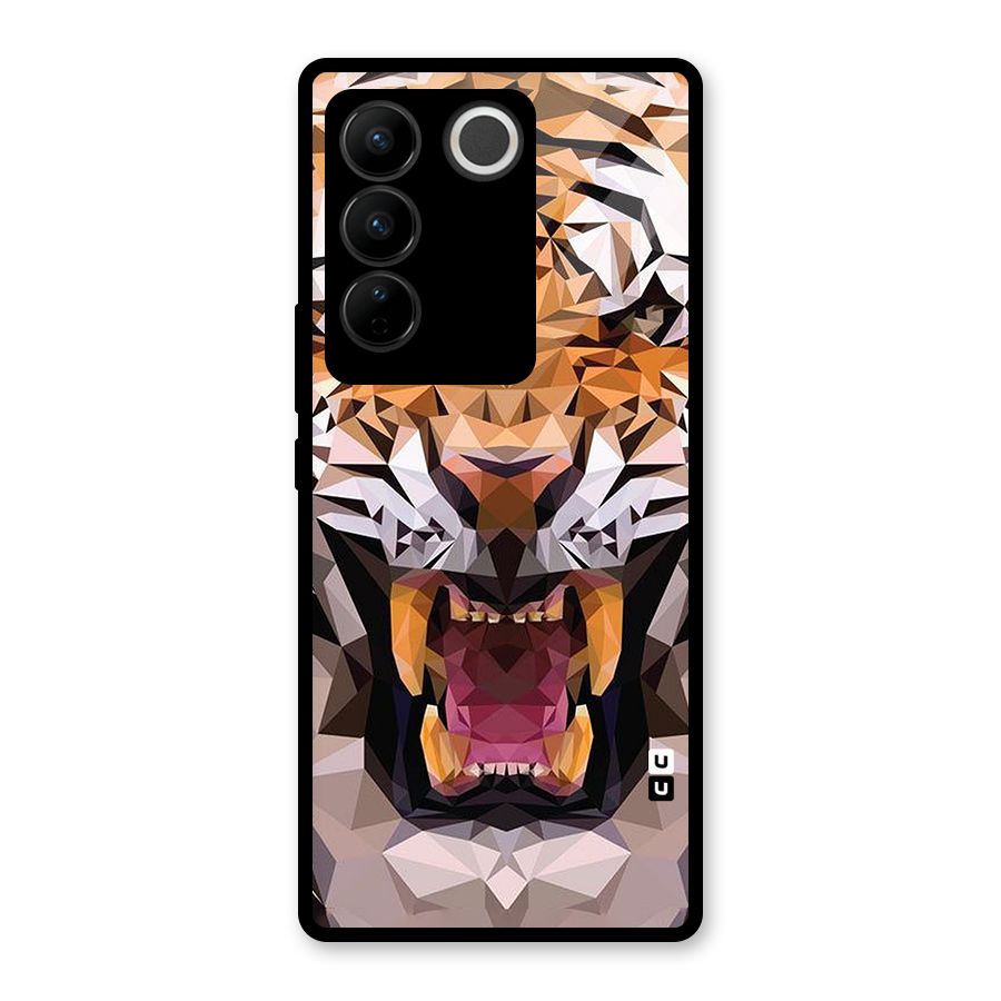 Tiger Abstract Art Glass Back Case for Vivo V27