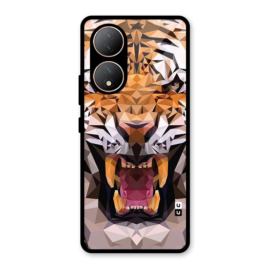 Tiger Abstract Art Glass Back Case for Vivo Y100A