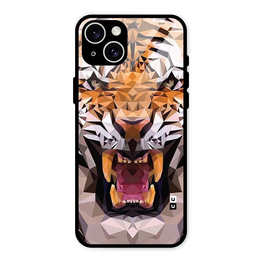 Tiger Abstract Art Glass Back Case for iPhone 15 Plus