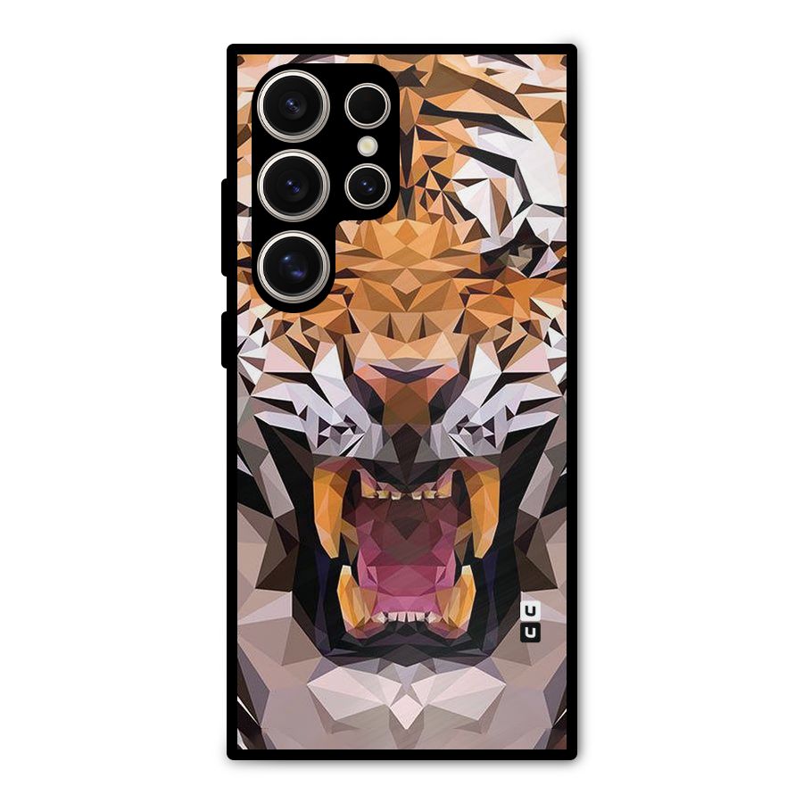 Tiger Abstract Art Metal Back Case for Galaxy S24 Ultra