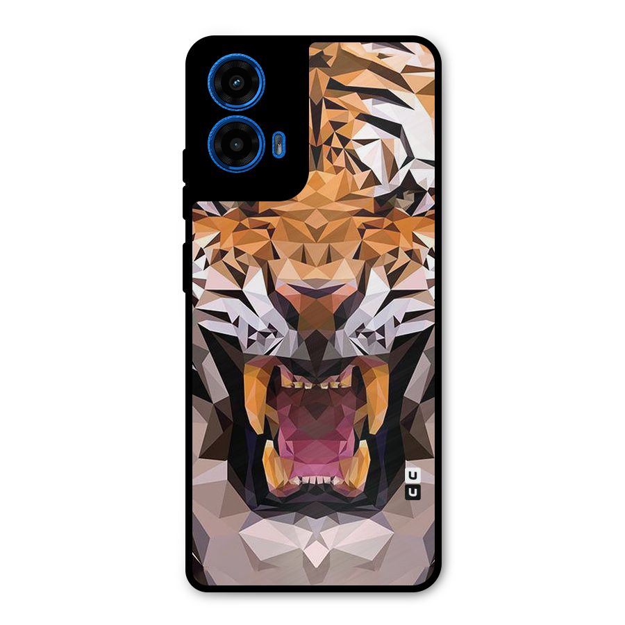 Tiger Abstract Art Metal Back Case for Moto G45