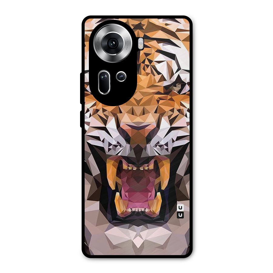 Tiger Abstract Art Metal Back Case for Oppo Reno11 5G