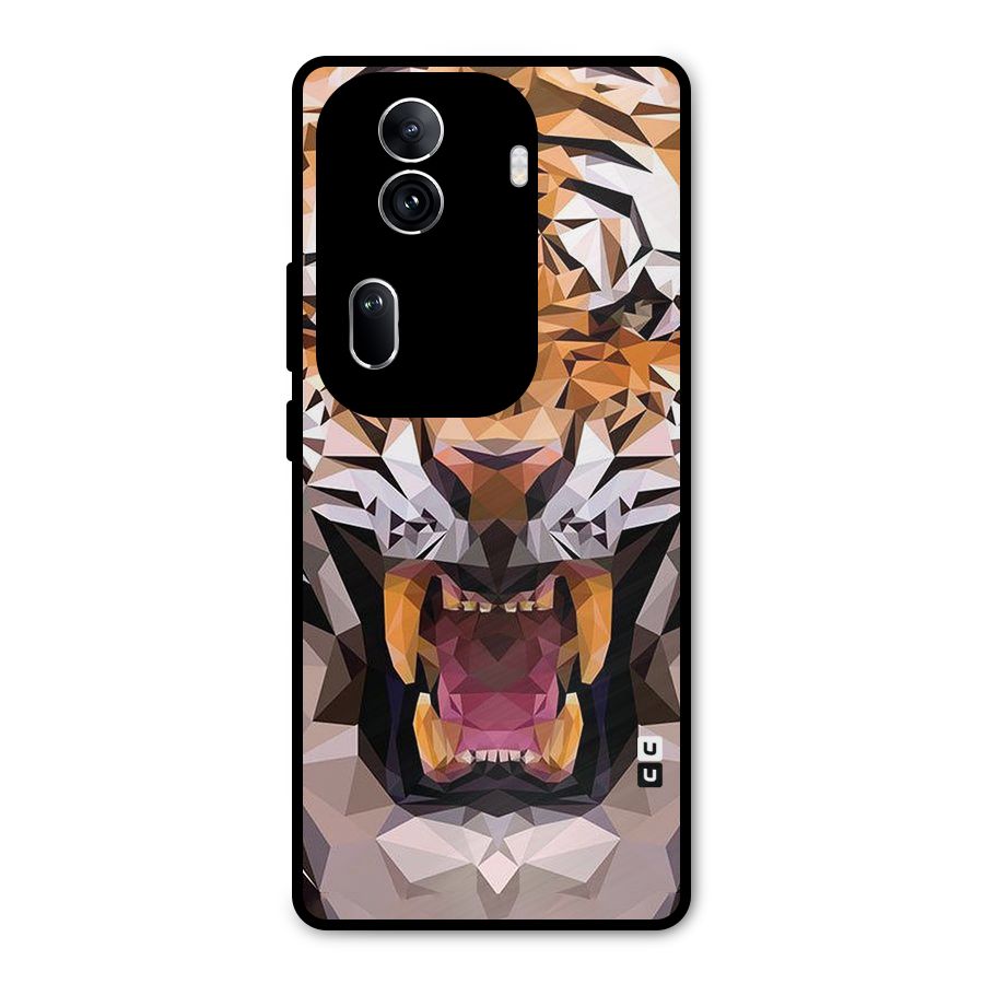 Tiger Abstract Art Metal Back Case for Oppo Reno11 Pro 5G