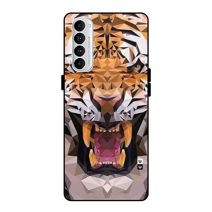 Tiger Abstract Art Metal Back Case for Oppo Reno4 Pro