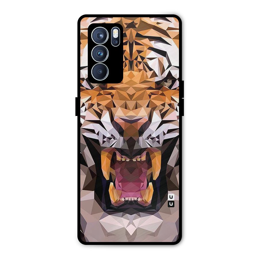 Tiger Abstract Art Metal Back Case for Oppo Reno6 Pro 5G