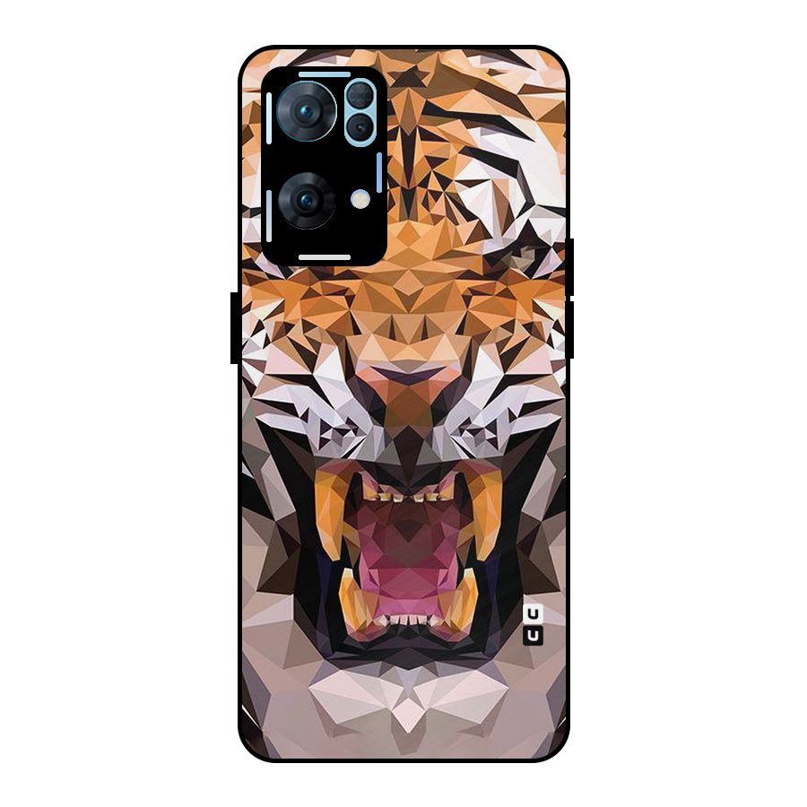 Tiger Abstract Art Metal Back Case for Oppo Reno7 Pro 5G