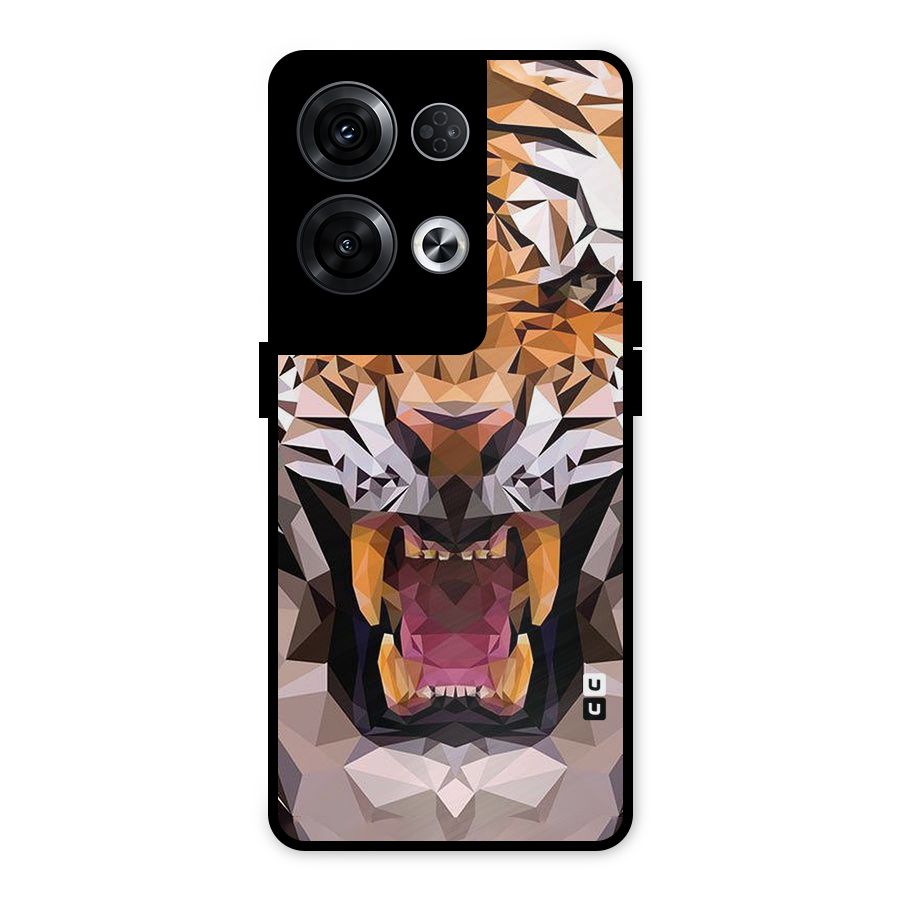 Tiger Abstract Art Metal Back Case for Oppo Reno8 Pro 5G