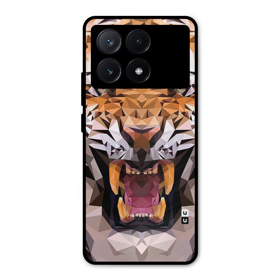Tiger Abstract Art Metal Back Case for Poco X6 Pro