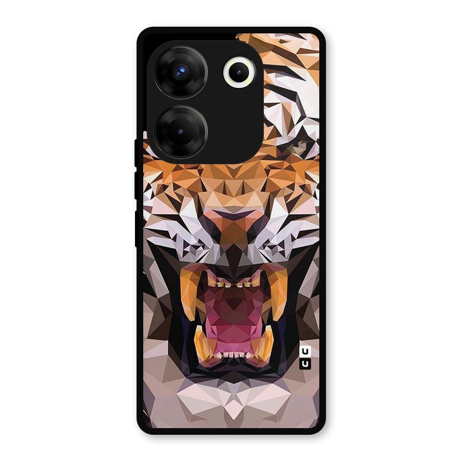 Tiger Abstract Art Metal Back Case for Tecno Camon 20 Pro