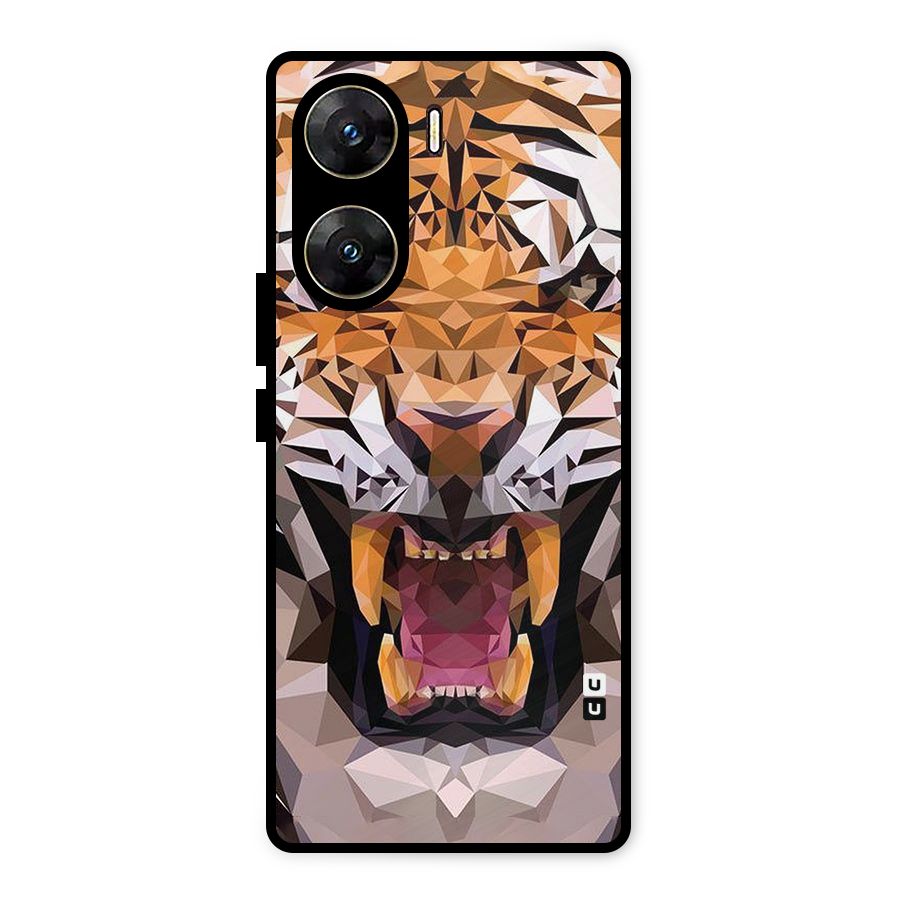 Tiger Abstract Art Metal Back Case for Vivo V29e