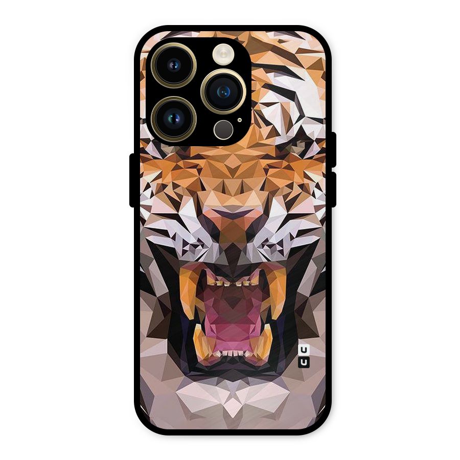 Tiger Abstract Art Metal Back Case for iPhone 14 Pro