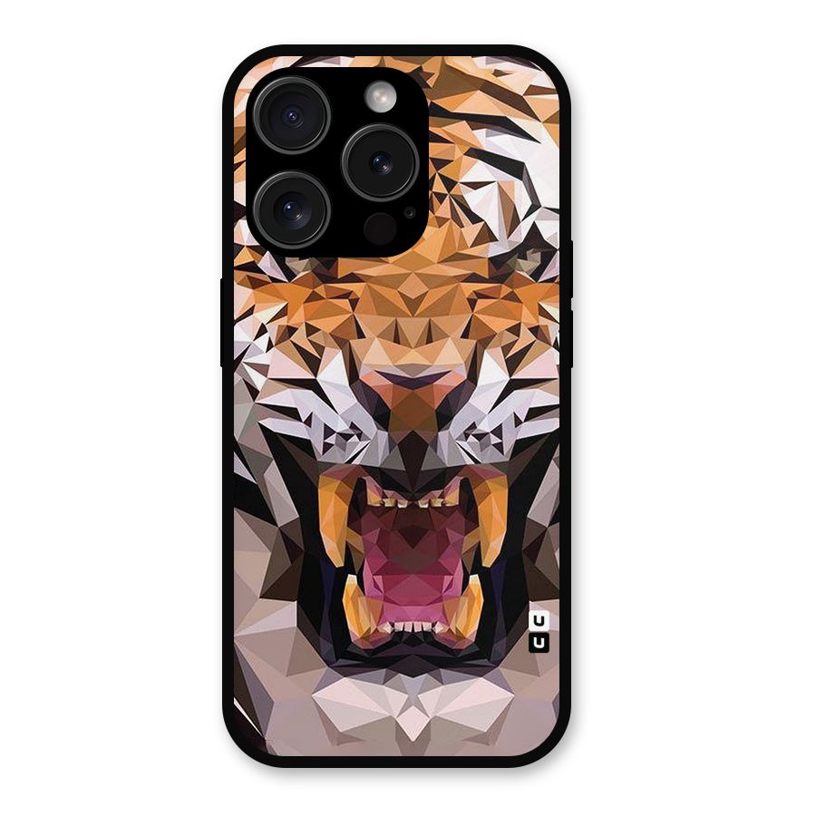 Tiger Abstract Art Metal Back Case for iPhone 15 Pro