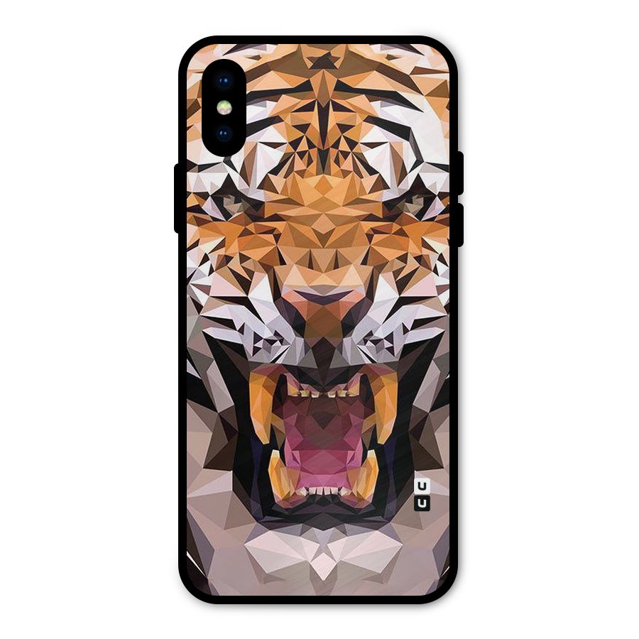 Tiger Abstract Art Metal Back Case for iPhone XS